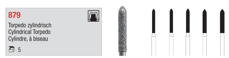 Freze Edenta diamantate cilindrice torpedo 879