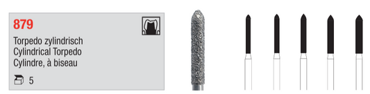 Freze Edenta diamantate cilindrice torpedo 879